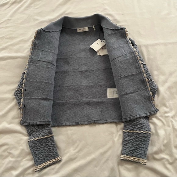 SOLD BNWT Sandro Infinity Cropped Cardigan Blue XS MSRP $295 - Picture 10 of 15